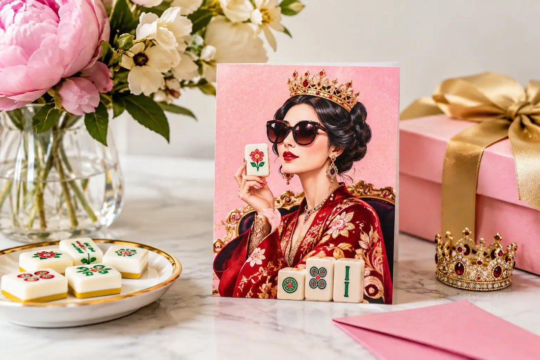 Glamorous Mahjong Queen Birthday Card Ideas