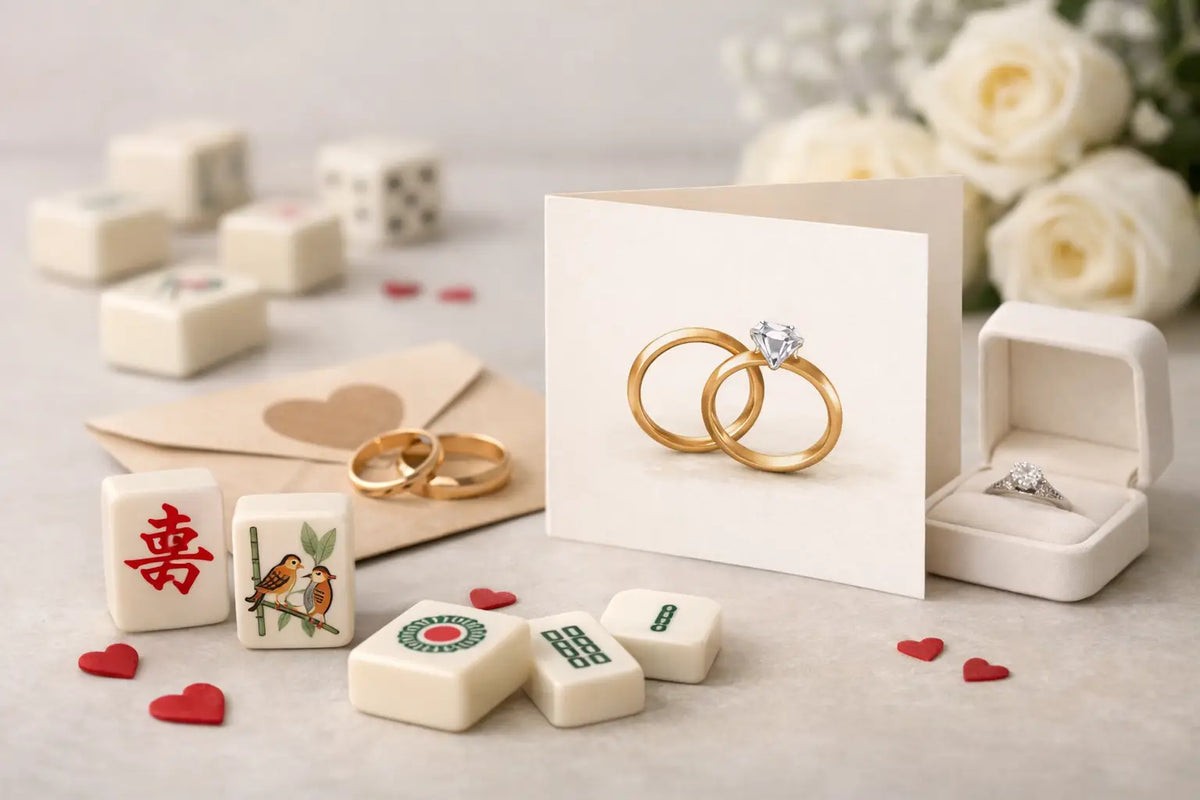Mahjong Engagement Congratulations Card Ideas