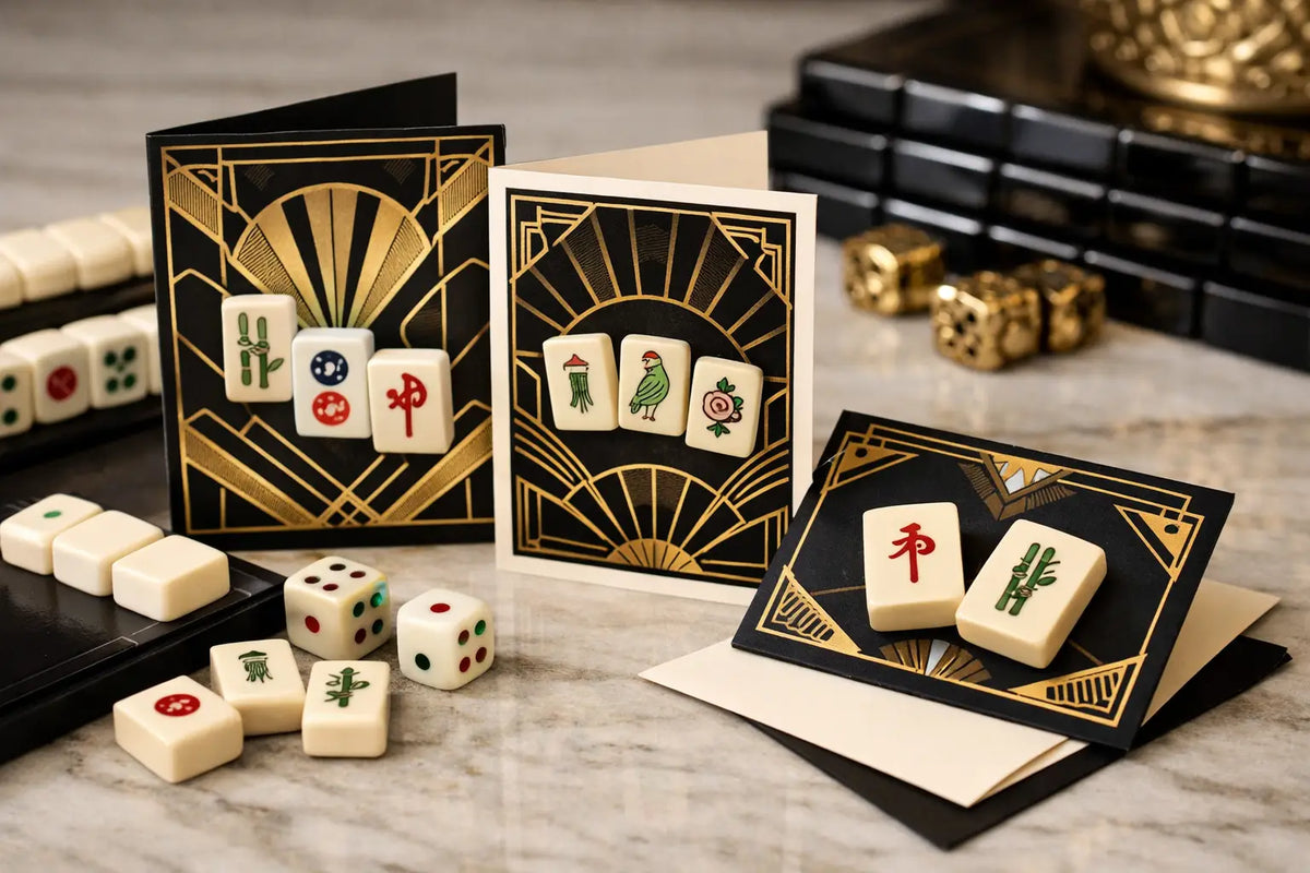 Art Deco Mahjong Greeting Card Ideas for Players