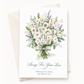 Sympathy Greeting card with floral design and 'Sorry For Your Loss' text on a white background, with mahjong tiles added for a mahjong theme.