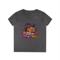 Season of the Mahjong Witch V-Neck T-Shirt | Halloween Witch Mahjong Design