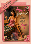 Mahjong Birthday Card Funny Printable | Retro Forties Mahjong Queen |  Pin-Up Birthday Card | Instant Digital Download