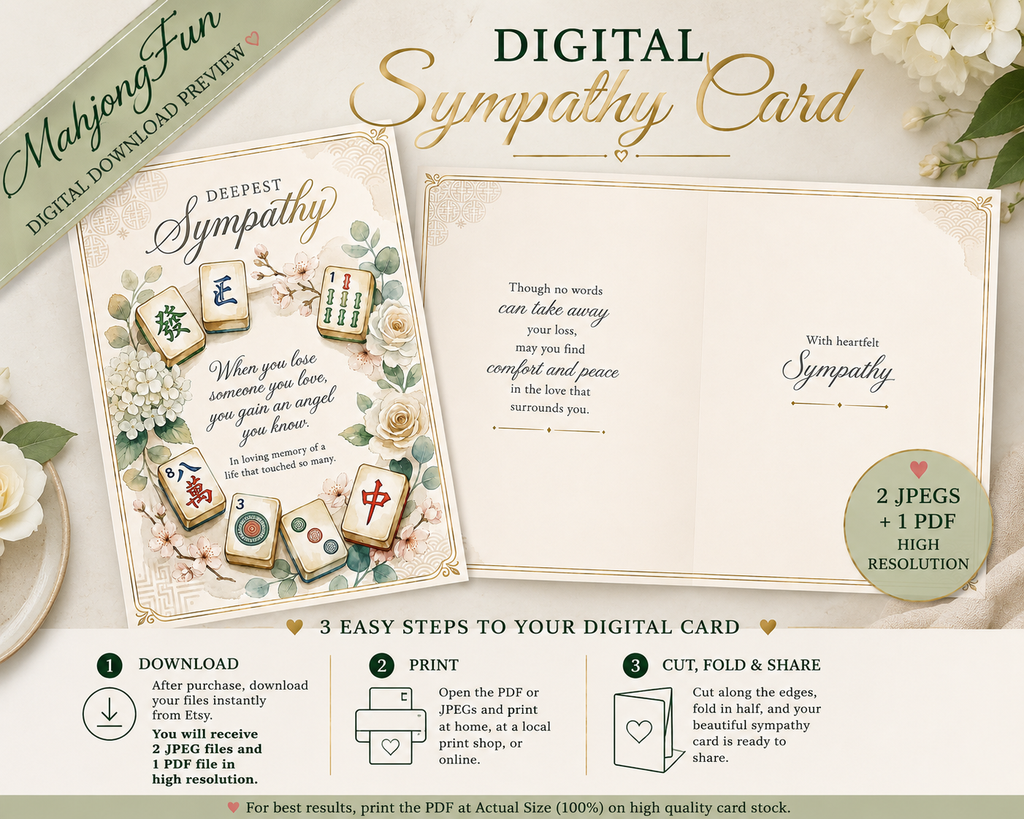 Mahjong Tiles Sympathy Card