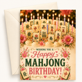 Mahjong Birthday Cake Card Digital Download | Mahjong Candles