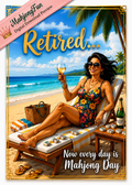 Funny Mahjong Retirement Card