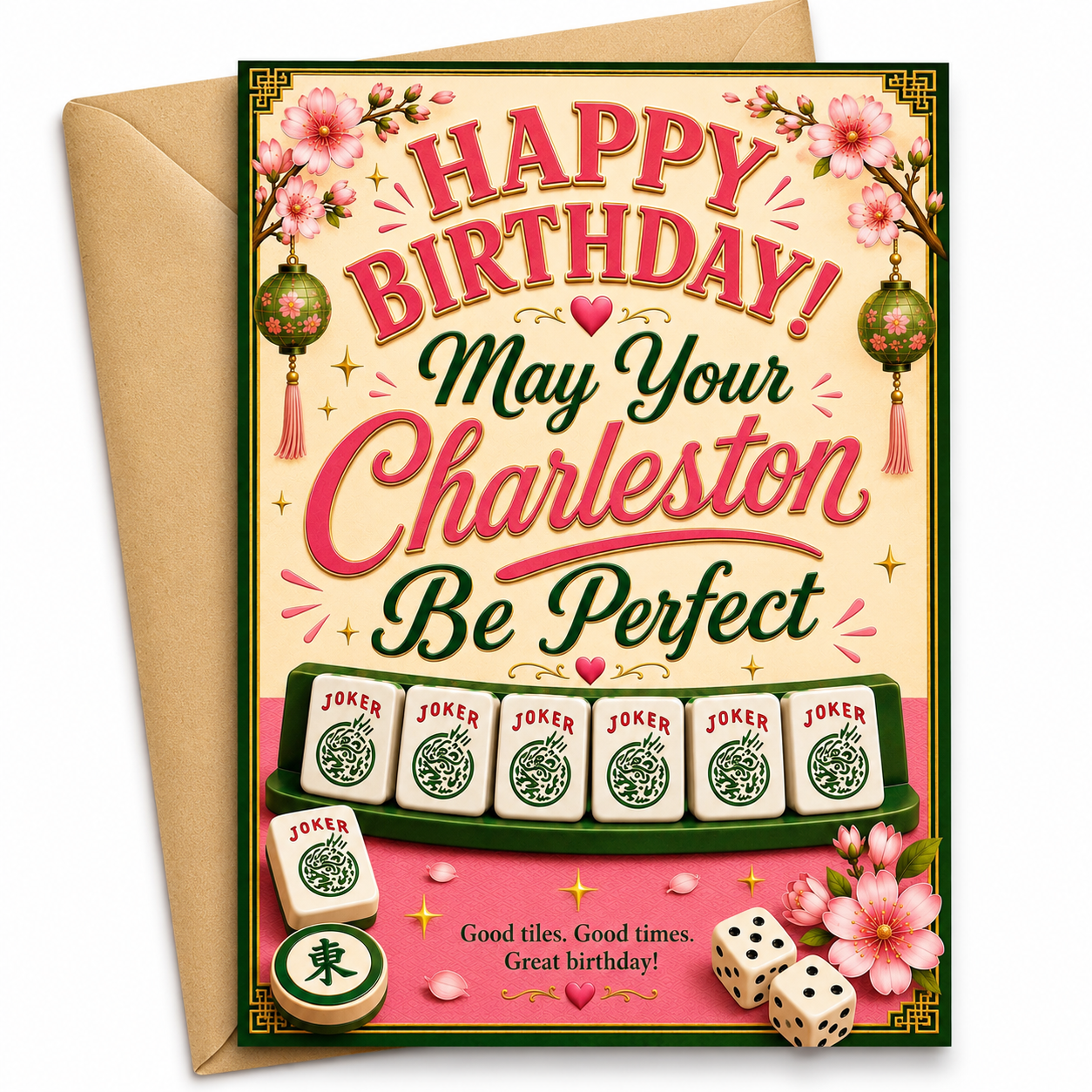 Mahjong Birthday Card | Charleston Design (Digital Download)