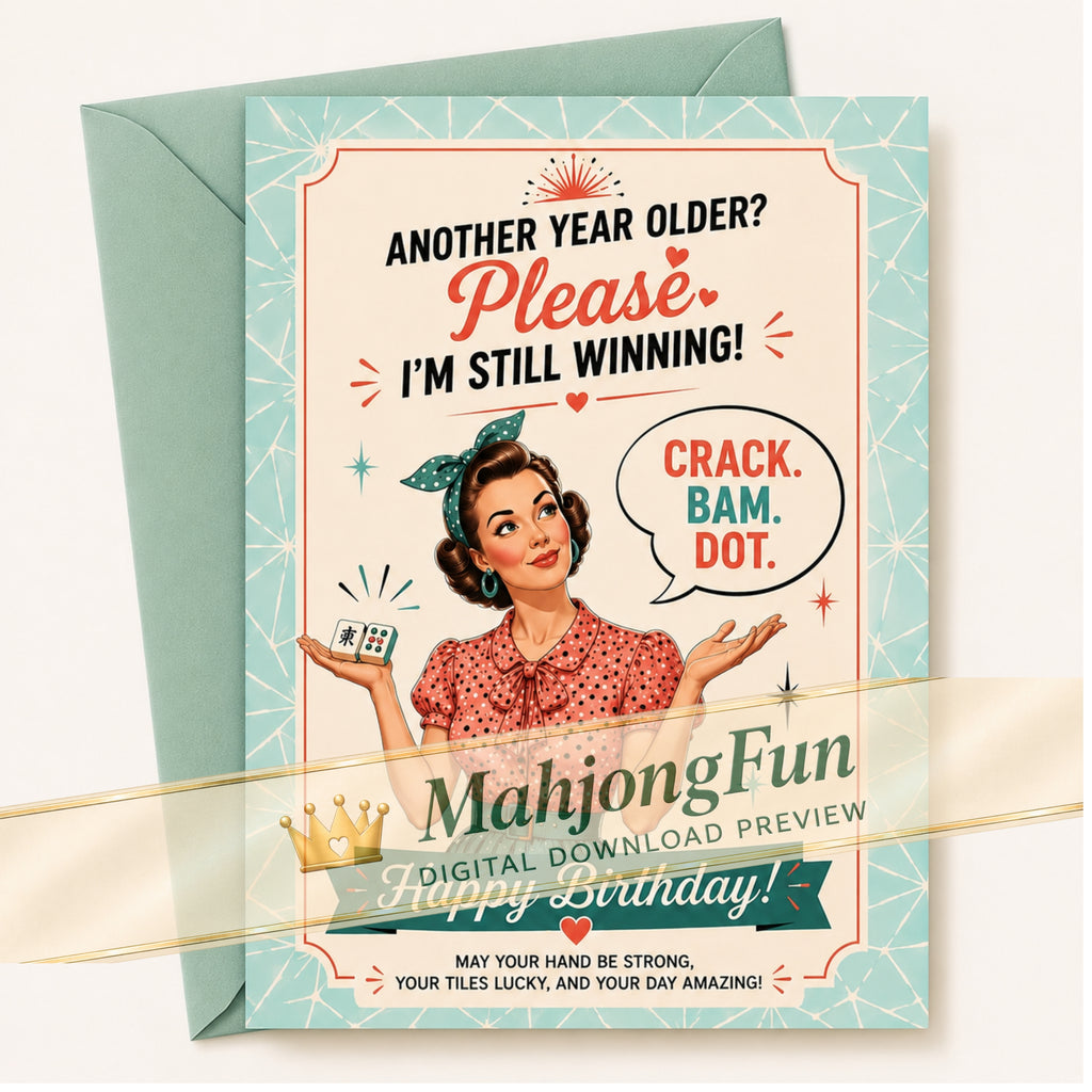 Funny Mahjong Birthday Card